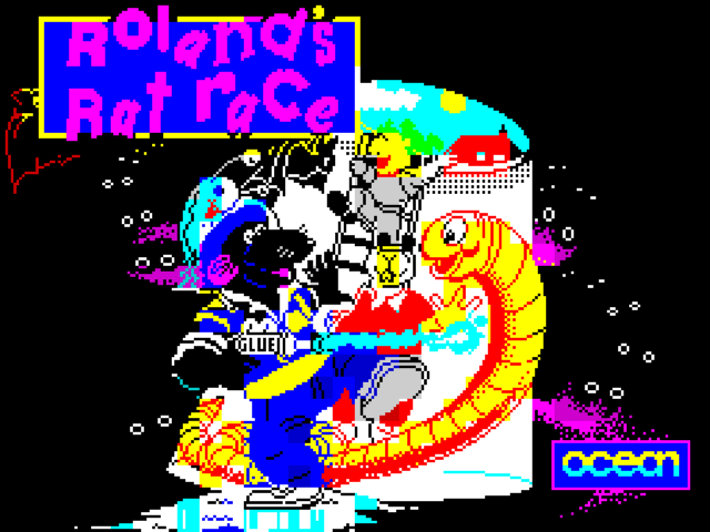 Roland's Rat Race title screen for ZX Spectrum
